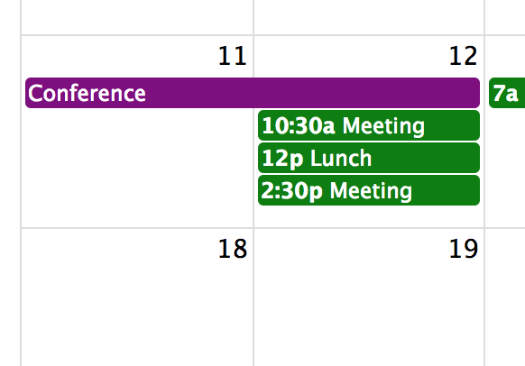 Screenshot: Event color customization