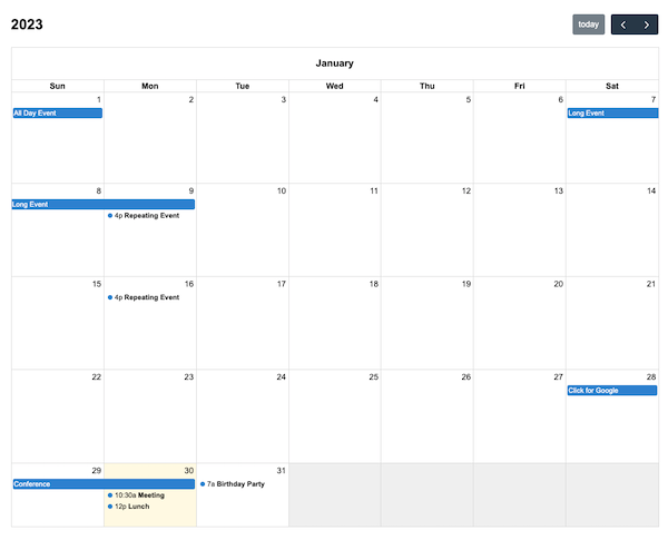 Screenshot: multiMonthYear as a vertical stack of months