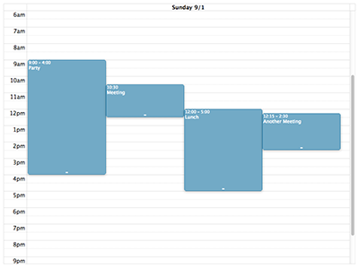 events not overlapping