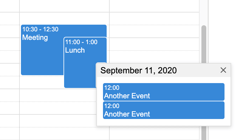 Screenshot of more-popover open in timegrid view