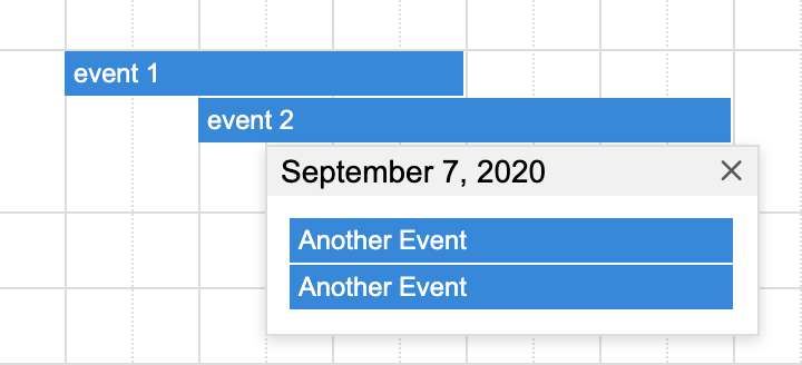 Screenshot of more-popover open in timeline view